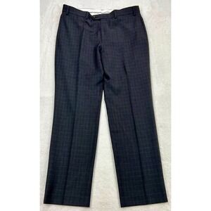 Lauren Ralph Lauren Dress Pant Men 35x32 Wool Stretch Blue‎ Buffalo Plaid